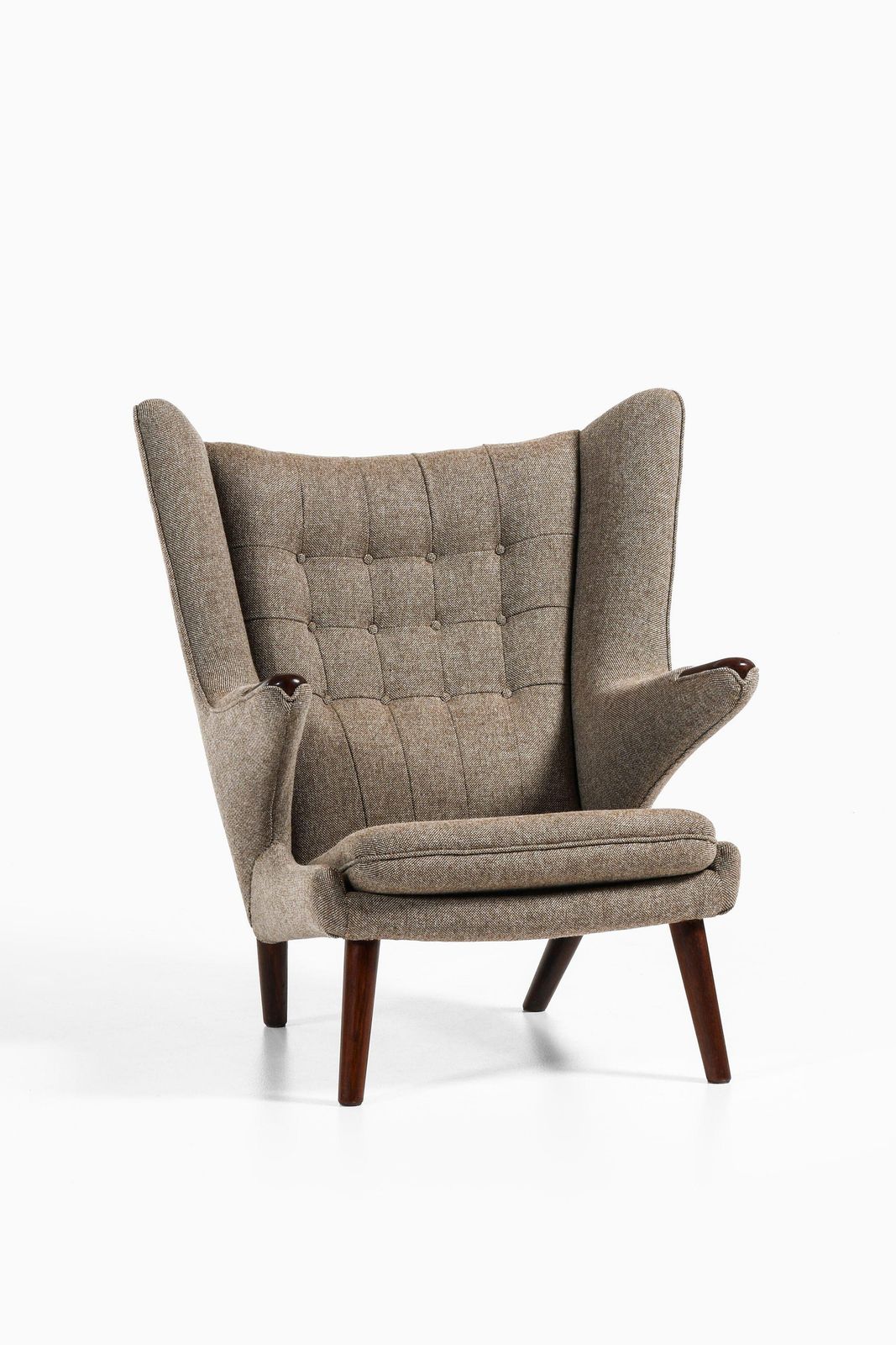 Easy Chair In Rosewood & Reupholstered In Kvadrat Fabric By Hans Wegner, 1950's photo furniture