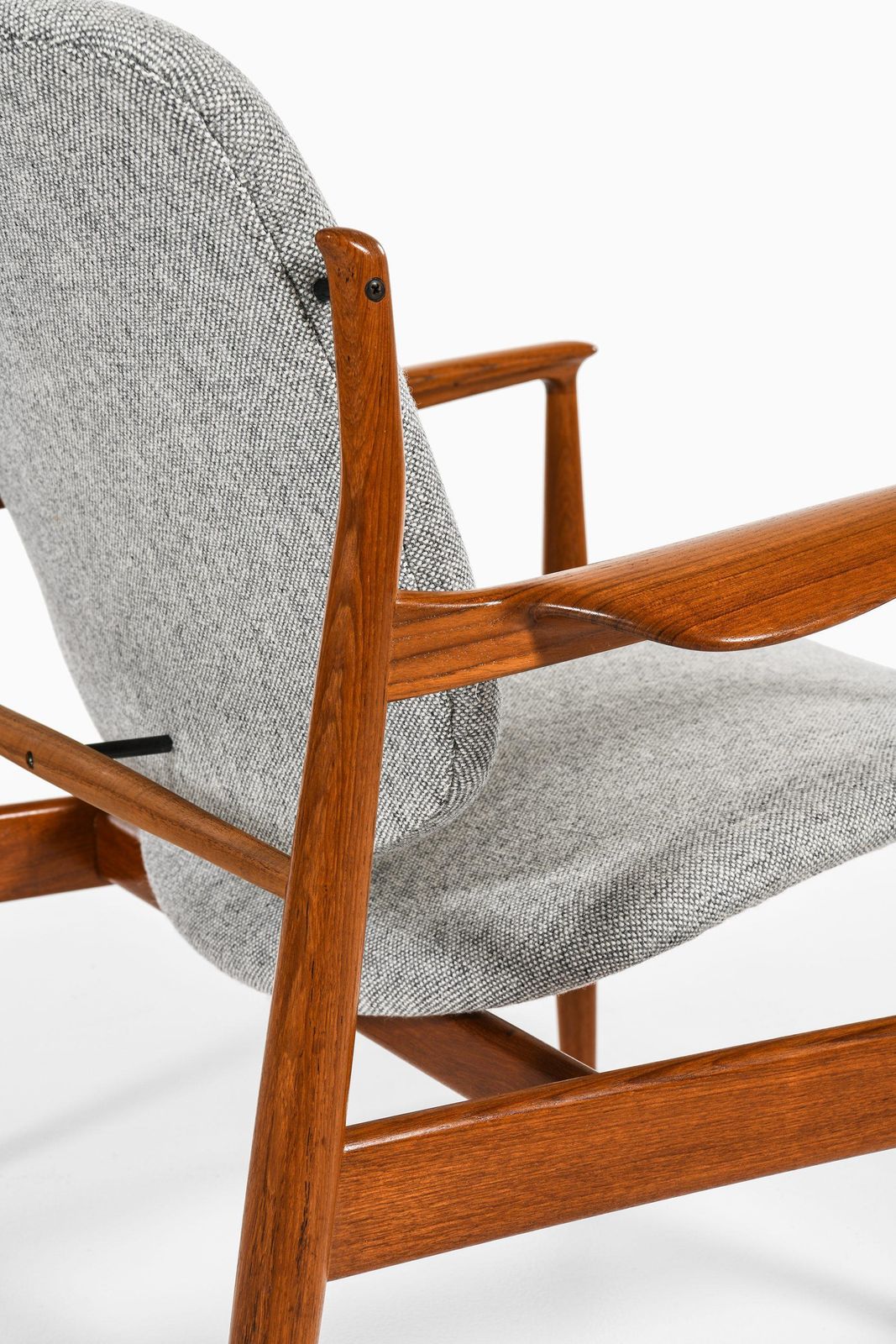 photo furniture Pair Of Easy Chairs In Teak & Reupholstered In Kvadrat Fabric By Finn Juhl, 1956