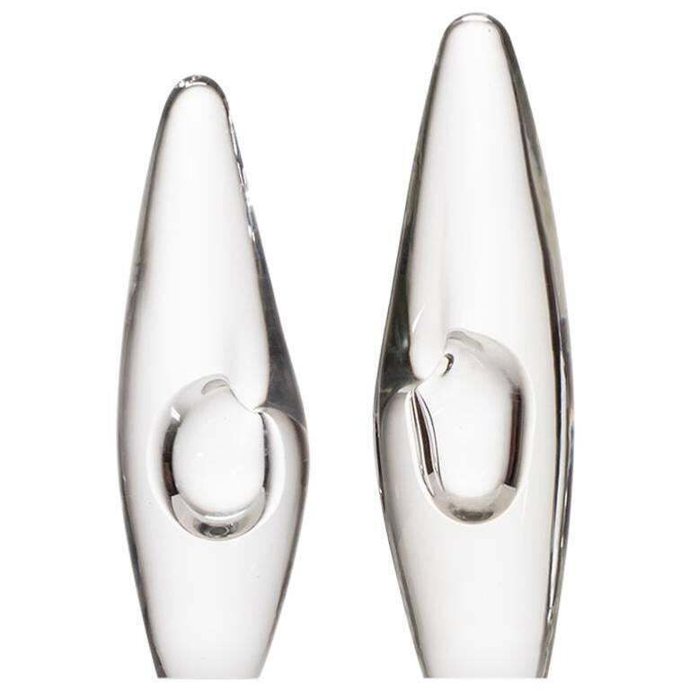 Timo Sarpaneva Glass Vases 'Orchid' By Iittala In Finland