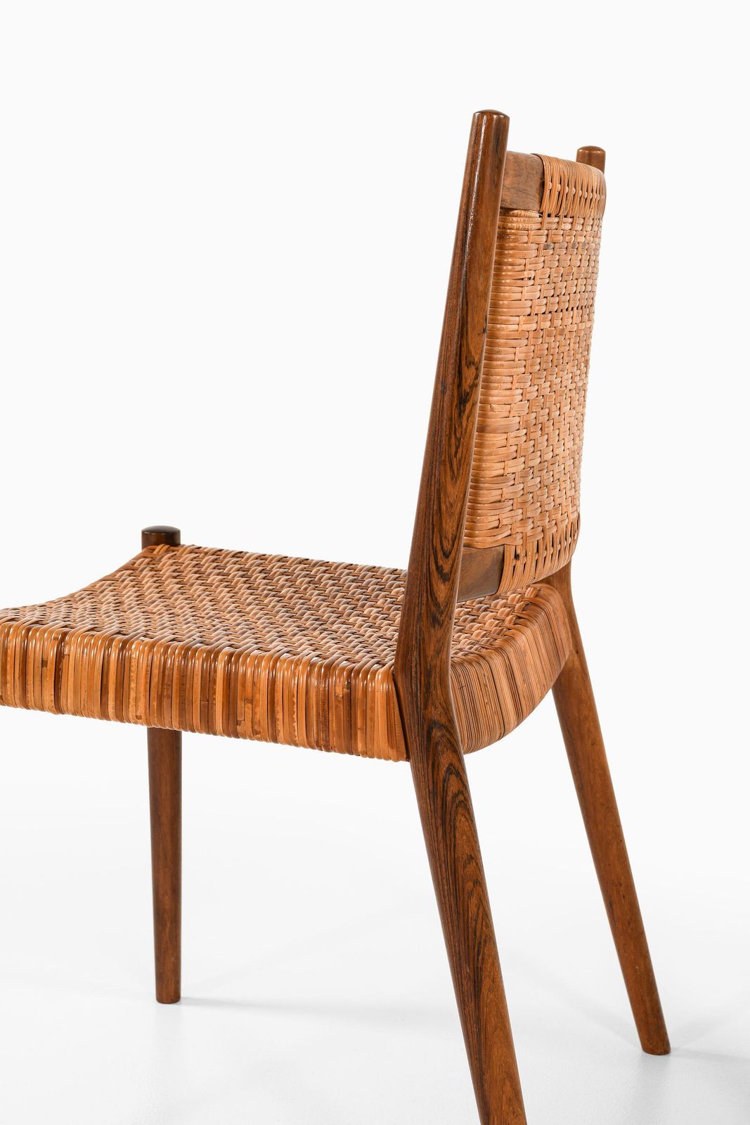 Set Of 8 Dining Chairs In Rosewood And Woven Cane By Steffan Syrach Larsen, 1960 photo buy