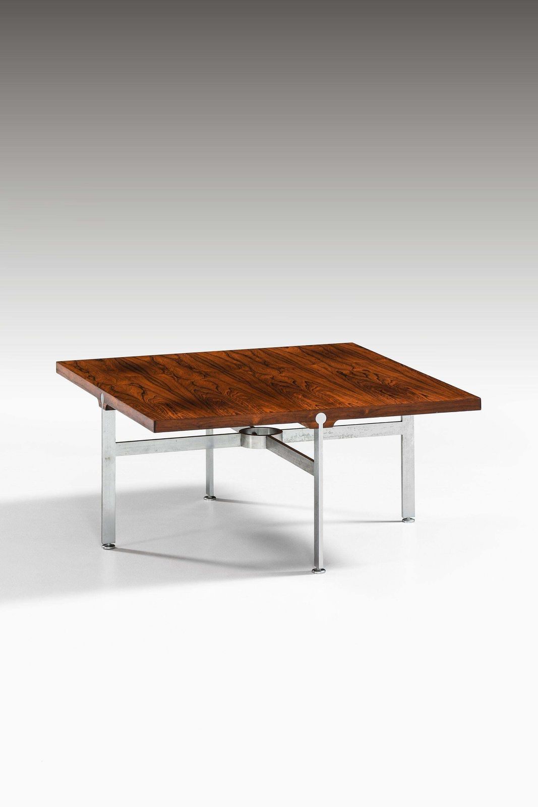 Coffee Table In Steel And Rosewood By Sven Ellekær, 1970s photo for sale