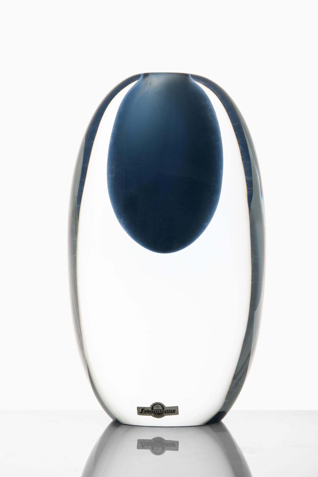 Glass Vase In Blue By Gunnar Nylund, 1950's photo Home Decor