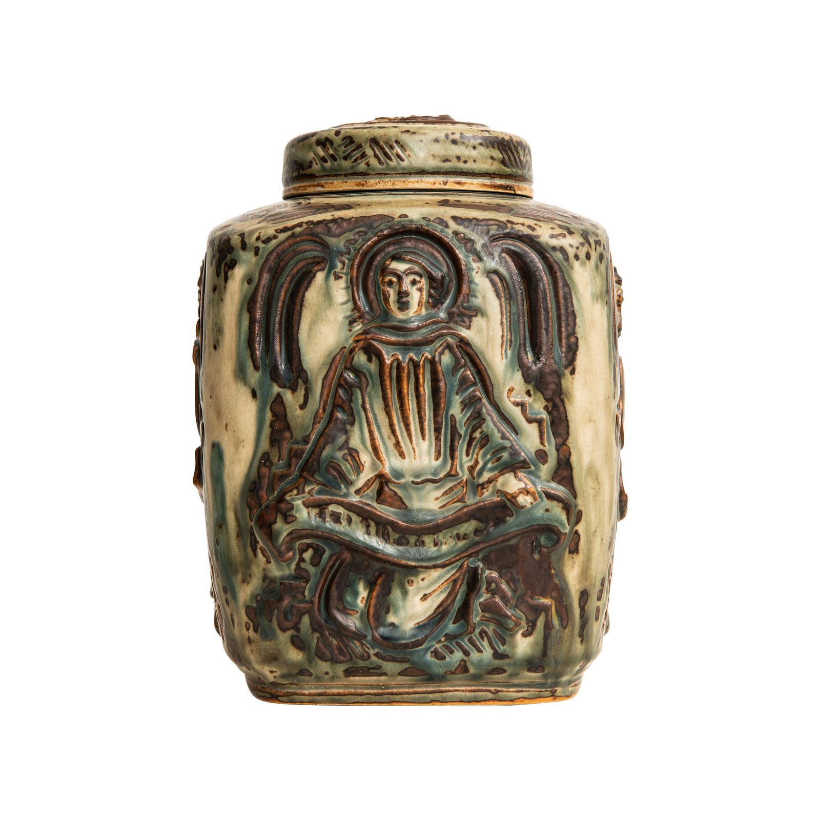 Jais Nielsen Ceramic Vase / Urn With Lid By Royal Copenhagen In Denmark