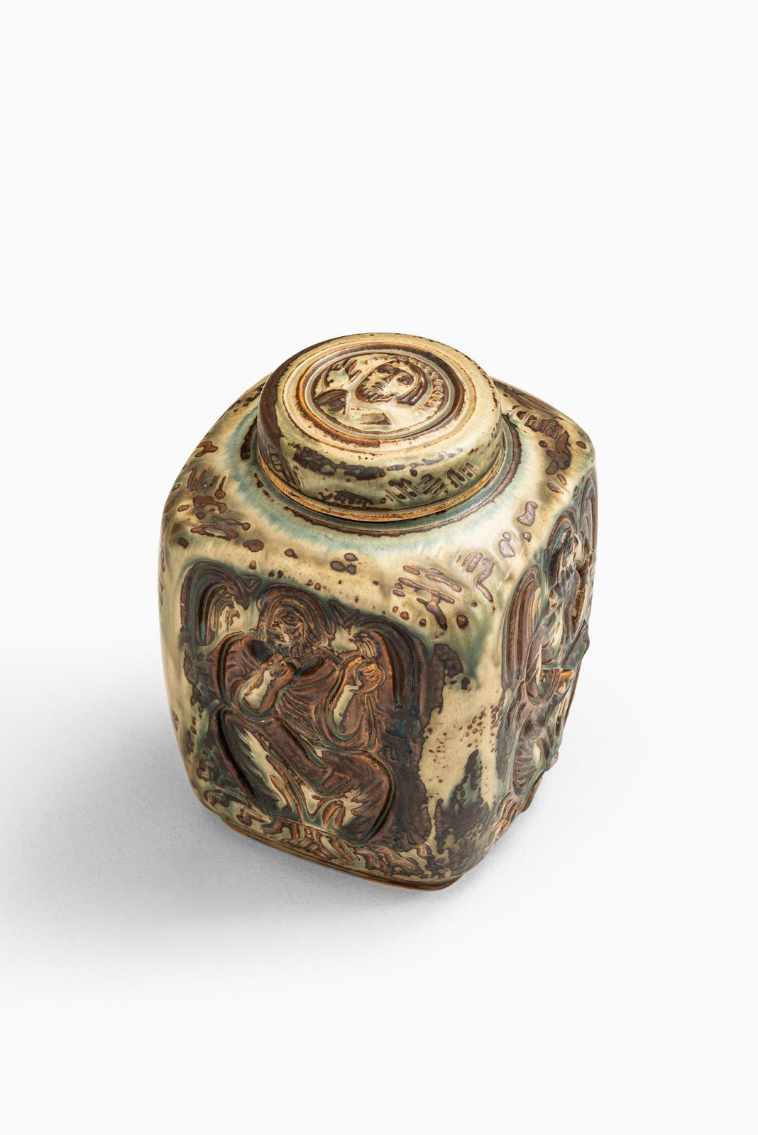 Jais Nielsen Ceramic Vase / Urn With Lid By Royal Copenhagen In Denmark photo buy