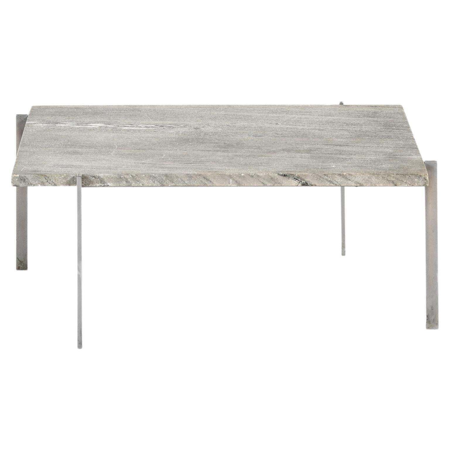 Coffee Table In Steel With Cipollini Marble Top By Poul Kjærholm, 1950s