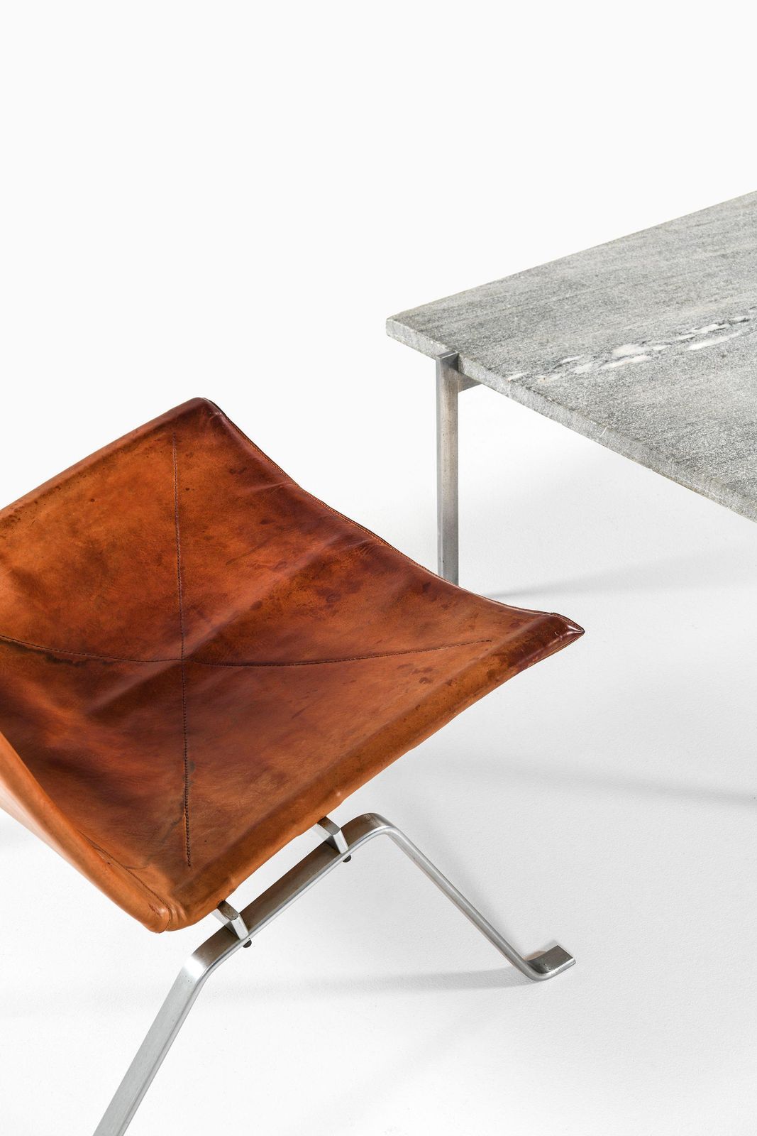 Coffee Table In Steel With Cipollini Marble Top By Poul Kjærholm, 1950s photo 14863.0