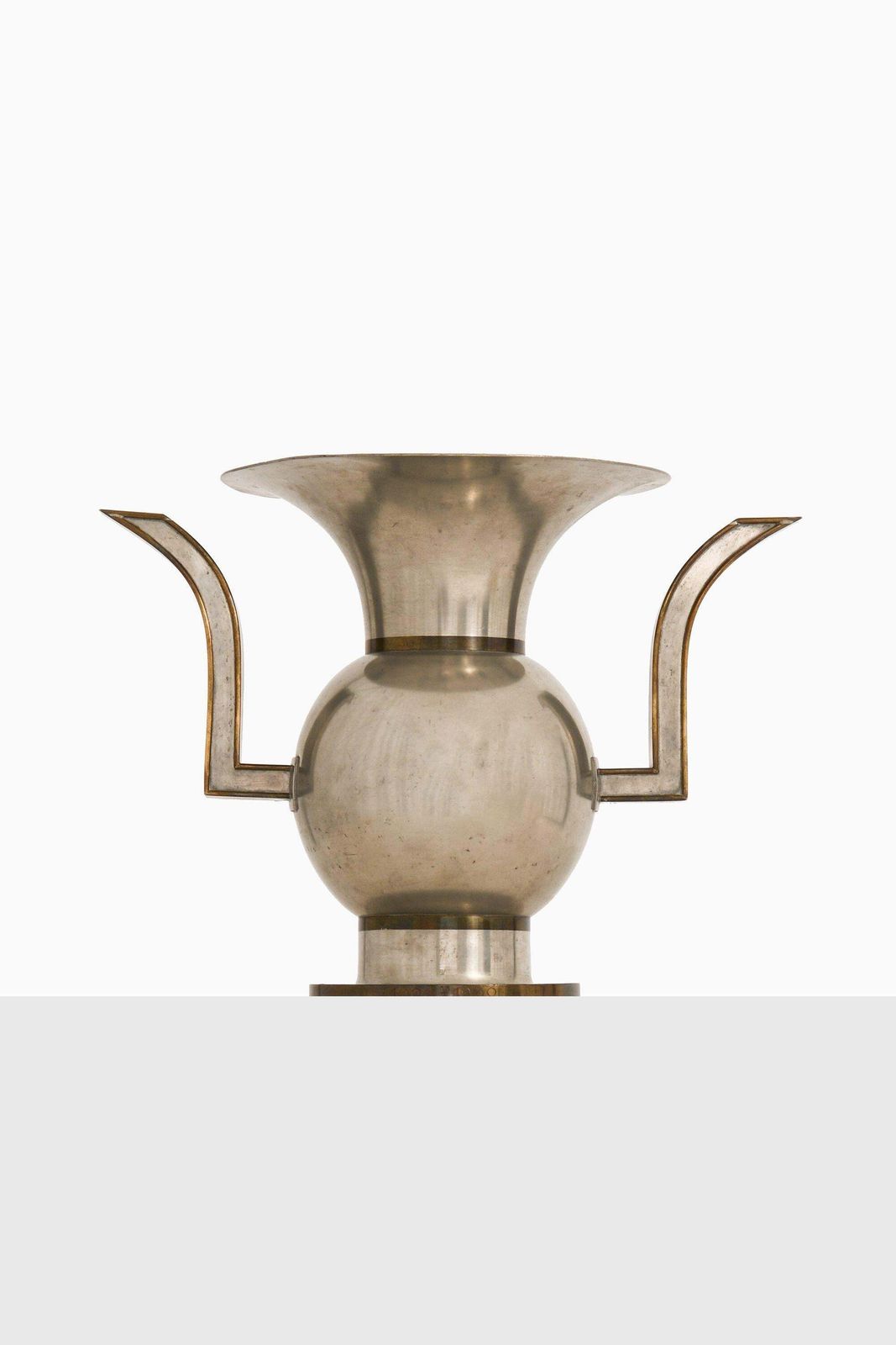 Vase In Pewter And Brass By Nils Fougstedt, 1929 photo furniture