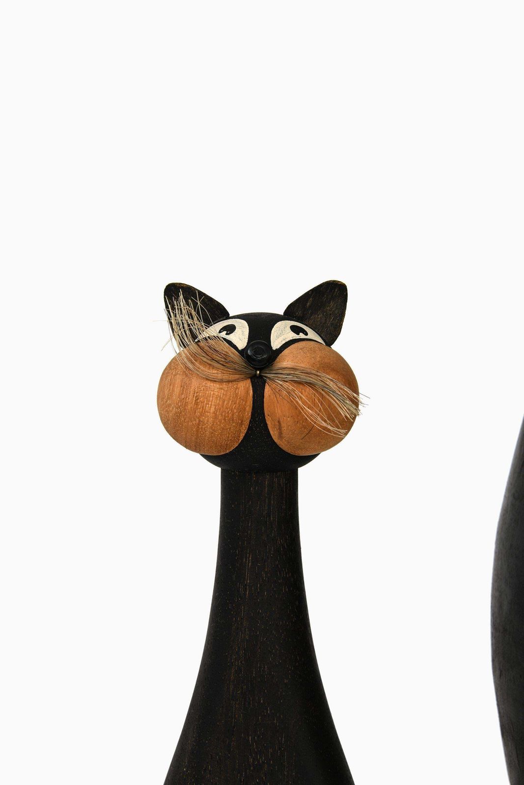 Pair Of Cats In Black Lacquered Wood By Laurids Lønborg, 1960's photo Art