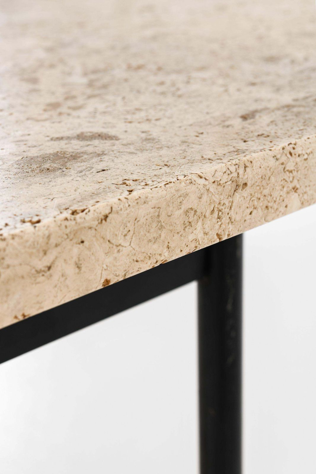 Coffee Table In Black Lacquered Metal, Brass And Travertine, 1960's photo 6370.0