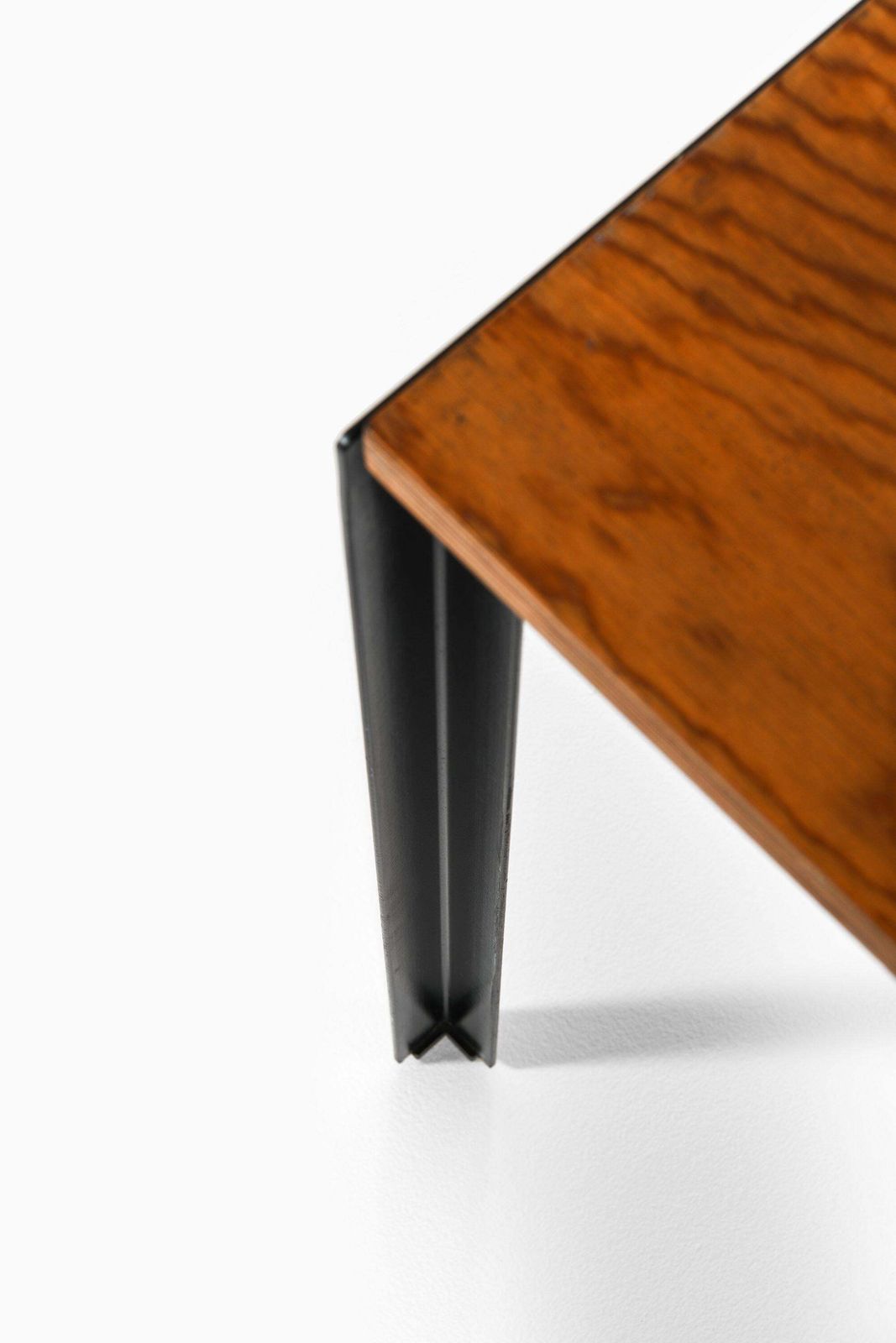 photo for sale Academy Table In Black Lacquered Steel And Pine By Poul Kjærholm, 1950's