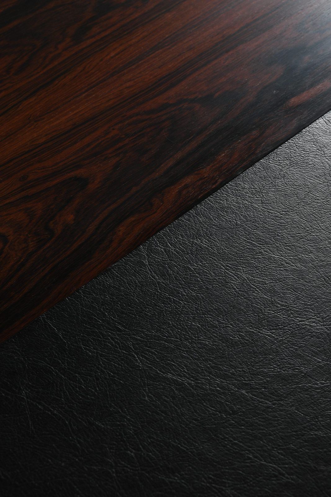 photo for sale Dining Table In Rosewood And Leather By Arne Vodder, 1950's