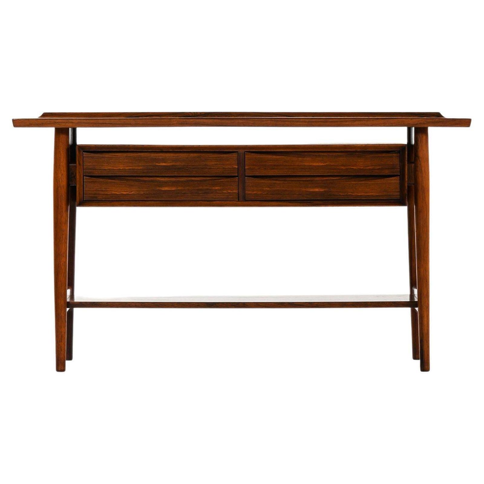 Freestanding Console Table In Rosewood And Formica By Arne Vodder, 1960's