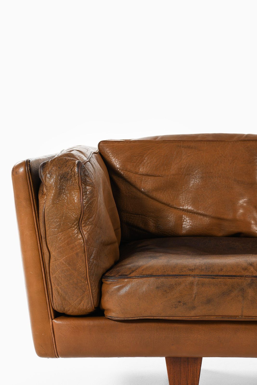Sofa In Rosewood And Original Brown Leather By Illum Wikkelsø, 1960's photo 16562.0