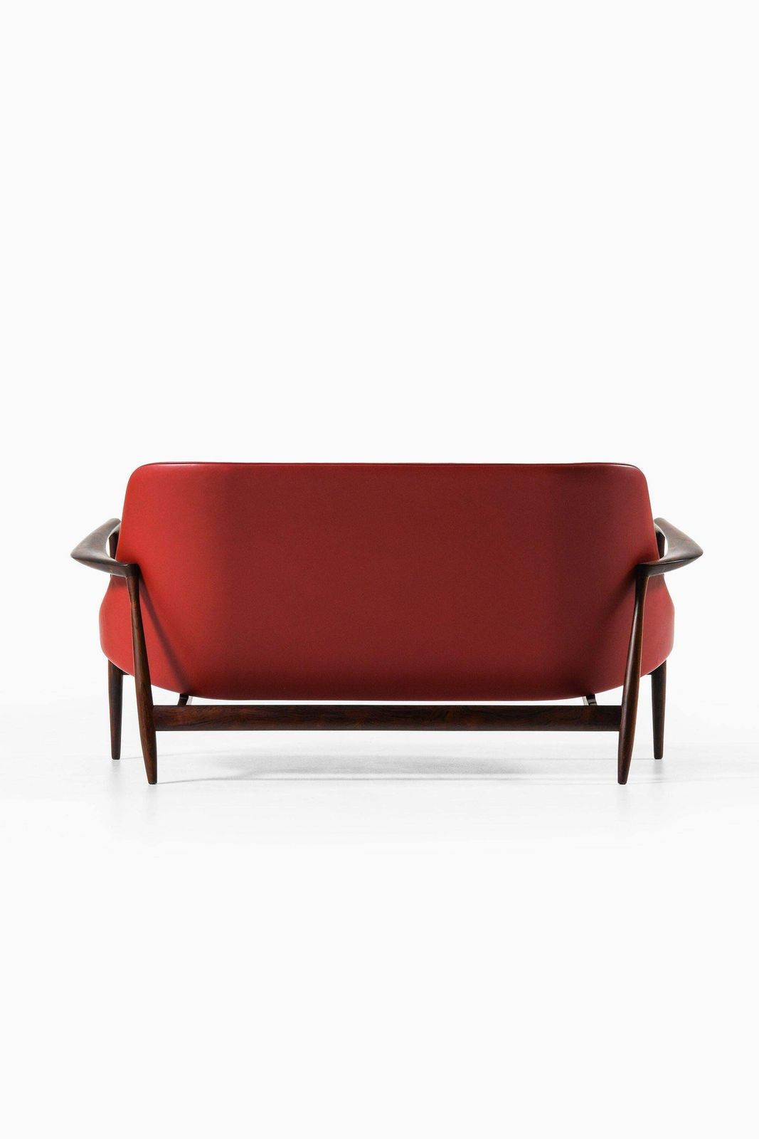 Sofa In Rosewood And Reupholstered In Burgundy Leather By Ib Kofod Larsen, 1956 photo 55208.0