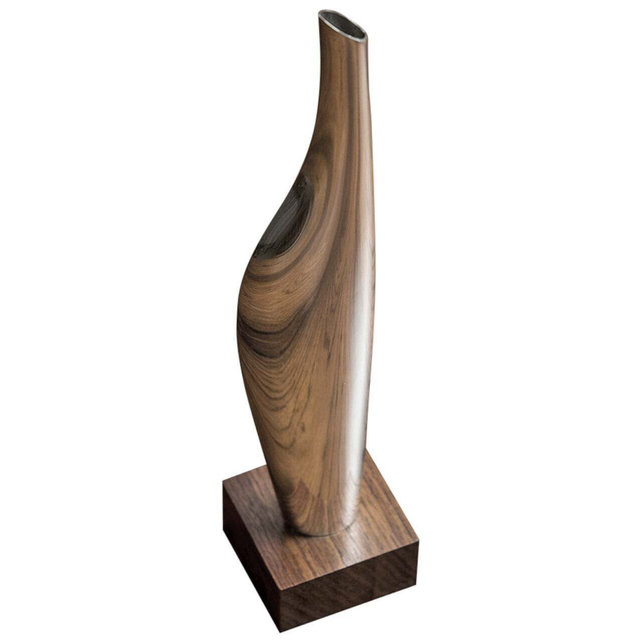 Tapio Wirkkala Sterling Silver Vase On Rosewood Base Model Tw17