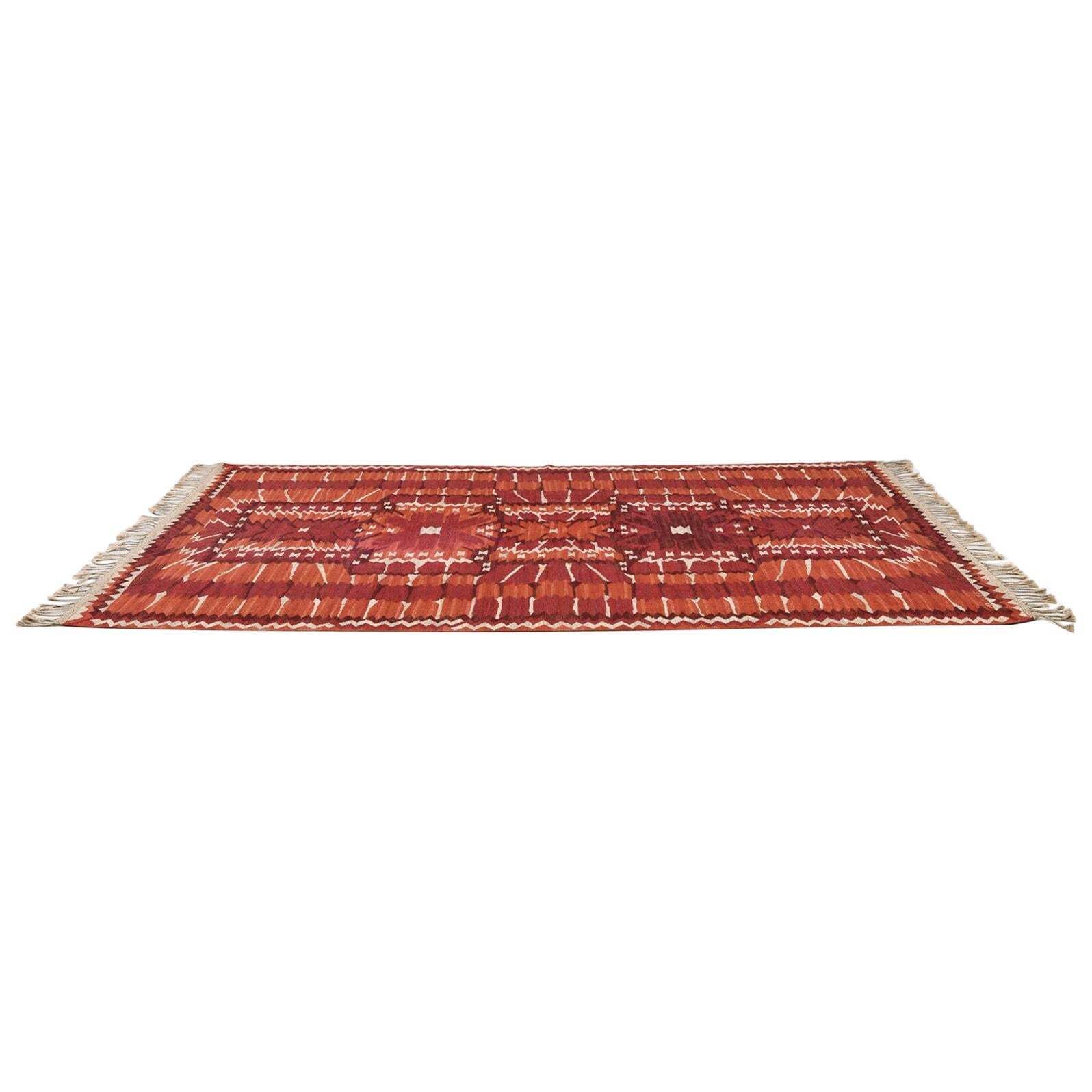 Barbro Nilsson Carpet ‘Strålblomman Röd’ Produced By Märta Måås Fjetterström Ab