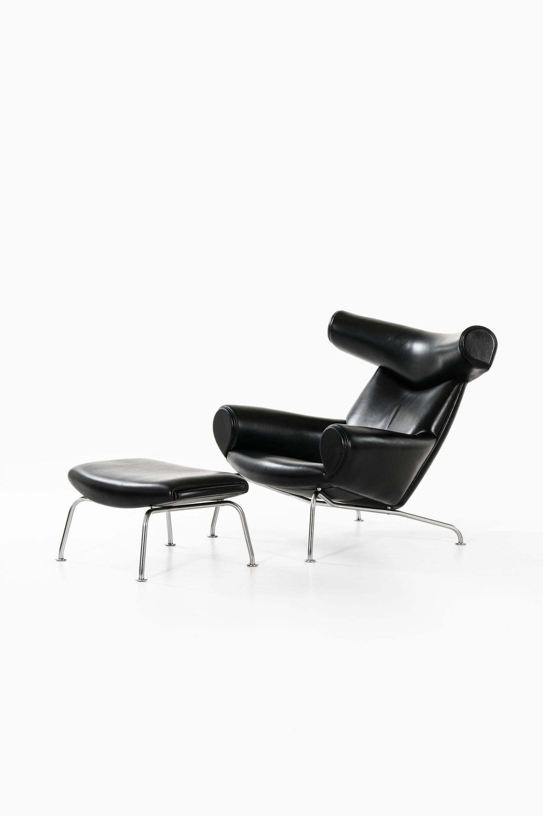 Hans Wegner Easy Chairs And Stool Model Ej 100 By Erik Jørgensen In Denmark photo furniture