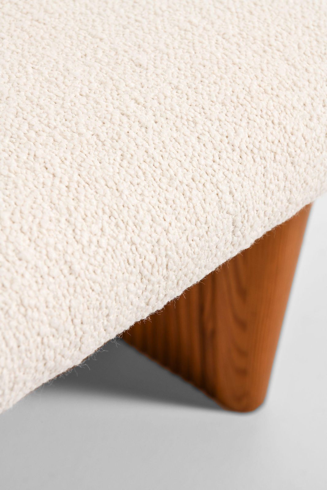 Bench In Pine & Newly Reupholstered In White Bouclé Fabric By Birger Hahl, 1947 photo 16562.0
