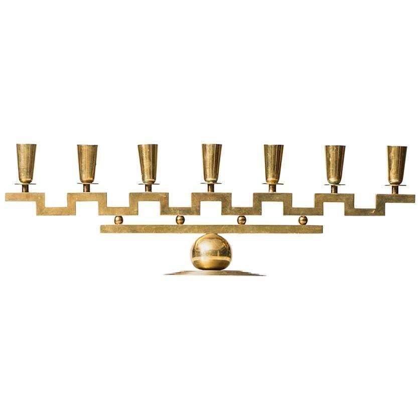 Lars Holmström Candlestick In Brass By Lars Holmström In Arvika, Sweden