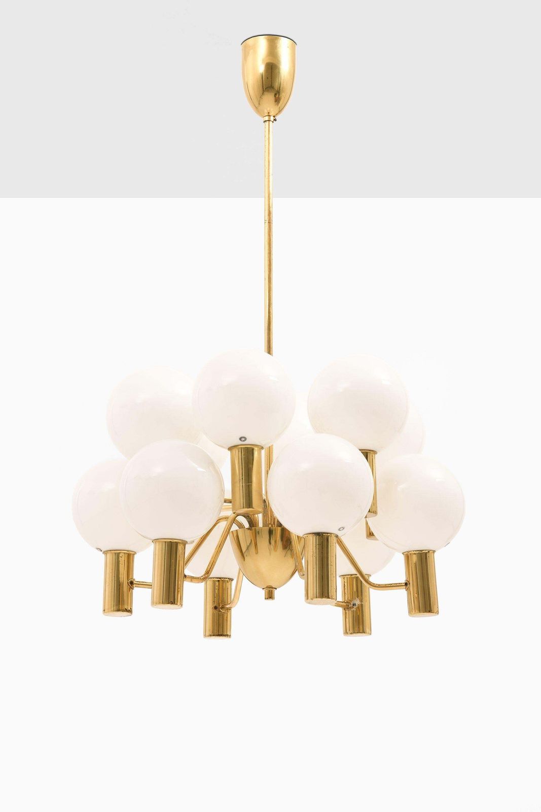 Ceiling Lamp In Brass And Glass By Hans Agne Jakobsson, 1960's photo vintage
