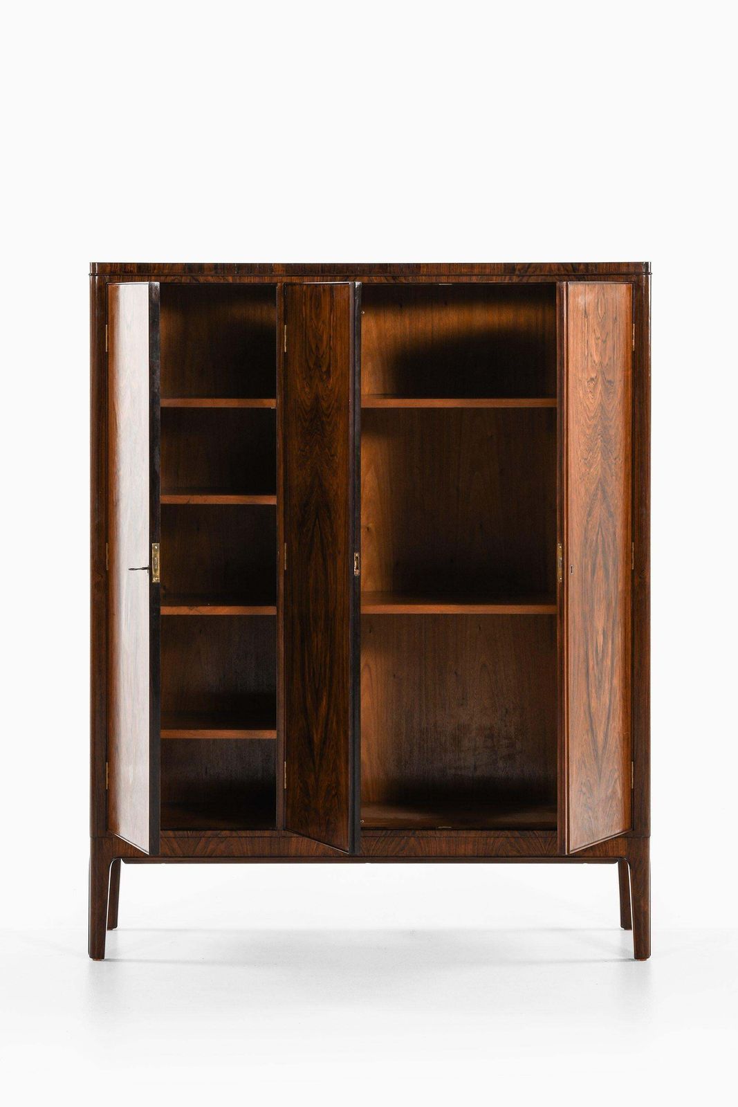 Rare Cabinet In Rosewood, Mahogany And Brass, 1930's photo for sale