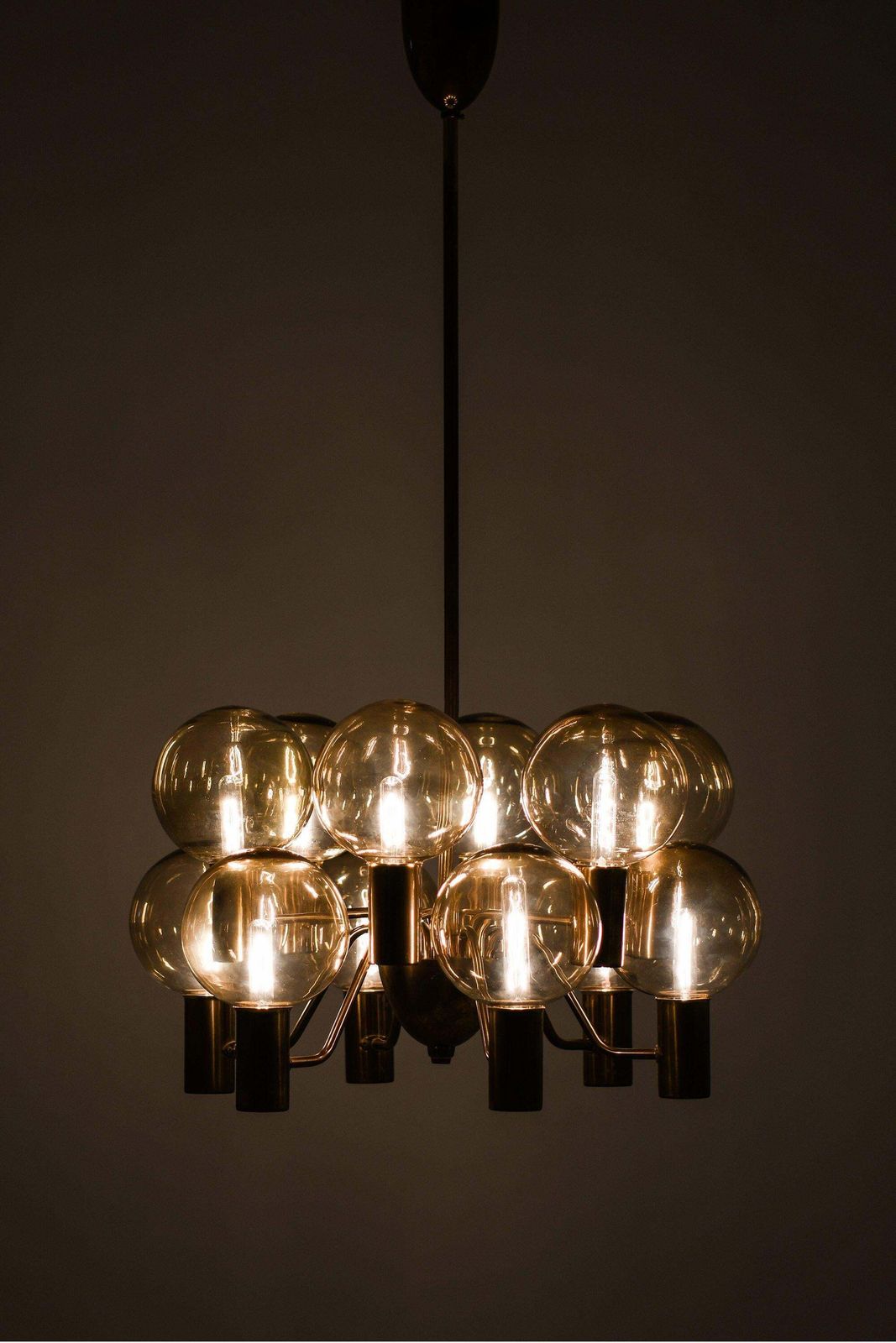 Ceiling Lamp In Brass And Glass By Hans Agne Jakobsson, 1960's photo furniture