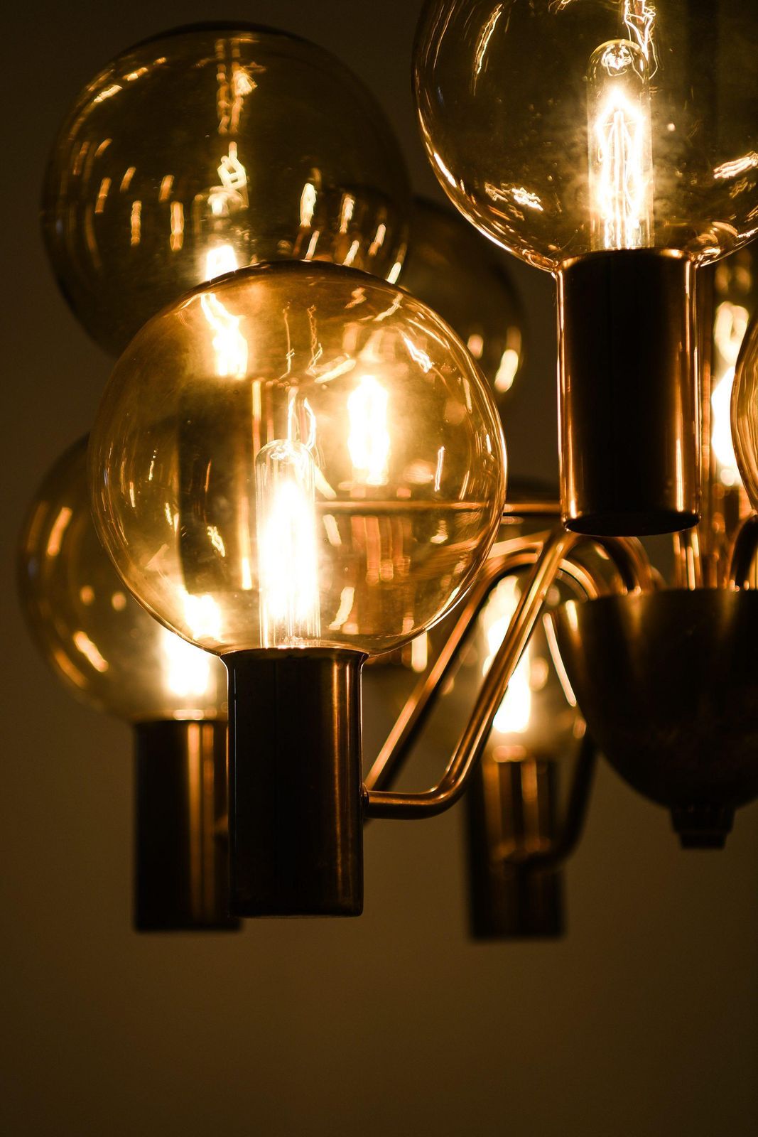 Ceiling Lamp In Brass And Glass By Hans Agne Jakobsson, 1960's photo 6370.0