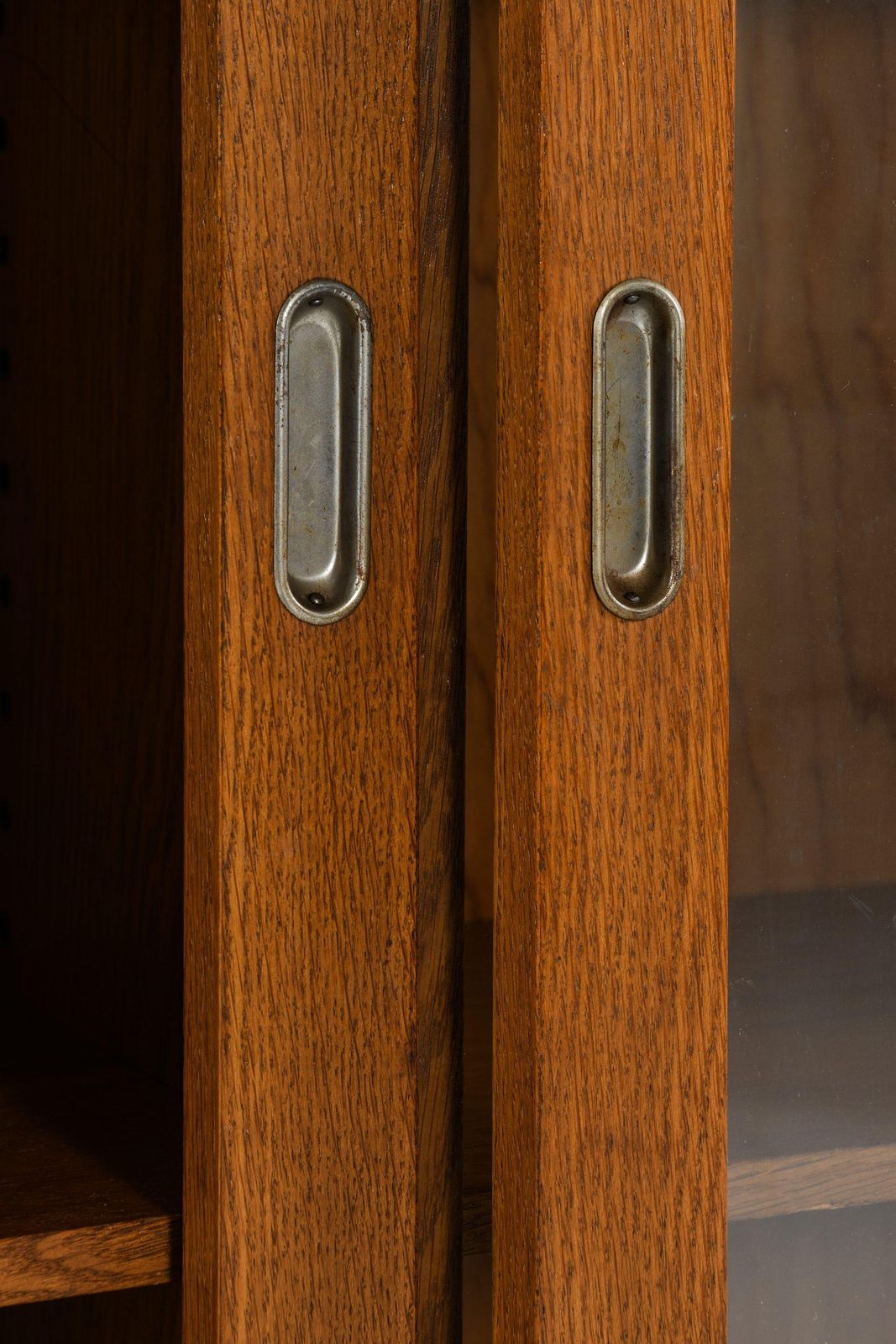 Large Display Cabinet In Oak, Pine And Metal, 1940’s photo buy