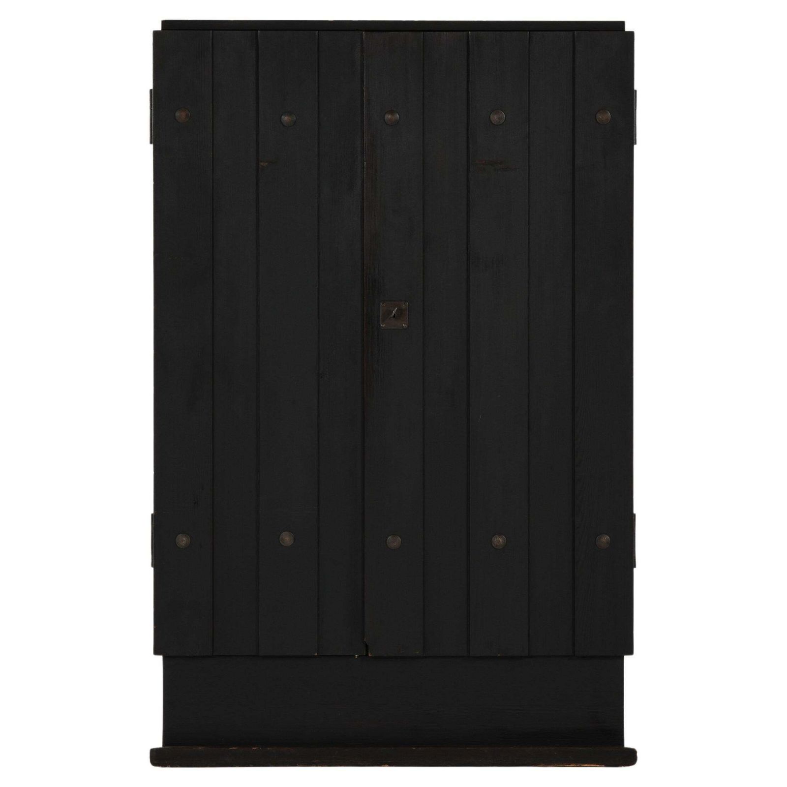 Unique Cabinet In Black Pine With Iron Fittings By Axel Einar Hjorth, 1930's