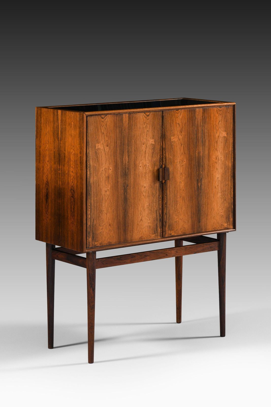 Bar Cabinet In Rosewood, Black Formica By Helge Vestergaard Jensen, 1950's photo furniture