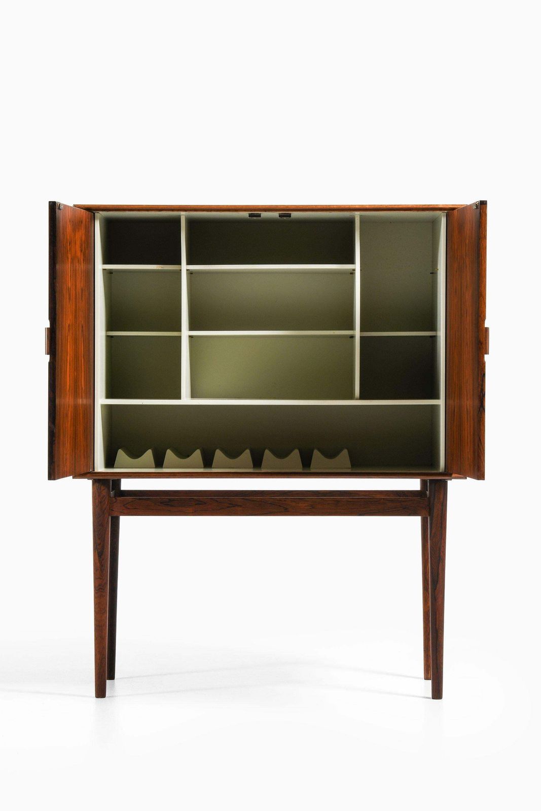 Bar Cabinet In Rosewood, Black Formica By Helge Vestergaard Jensen, 1950's photo for sale
