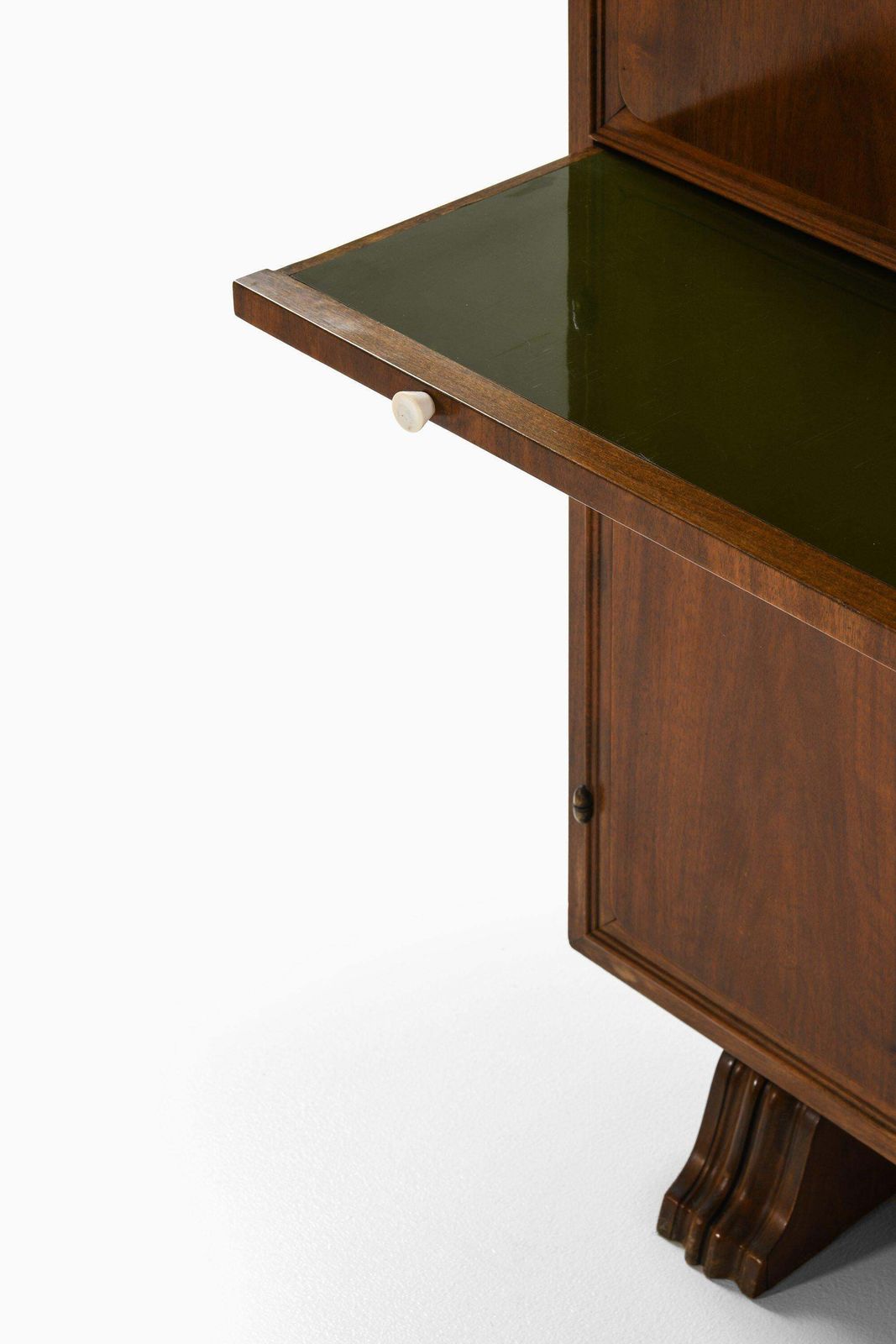 Rare Bar Cabinet In Walnut And Brass, 1930's photo vintage
