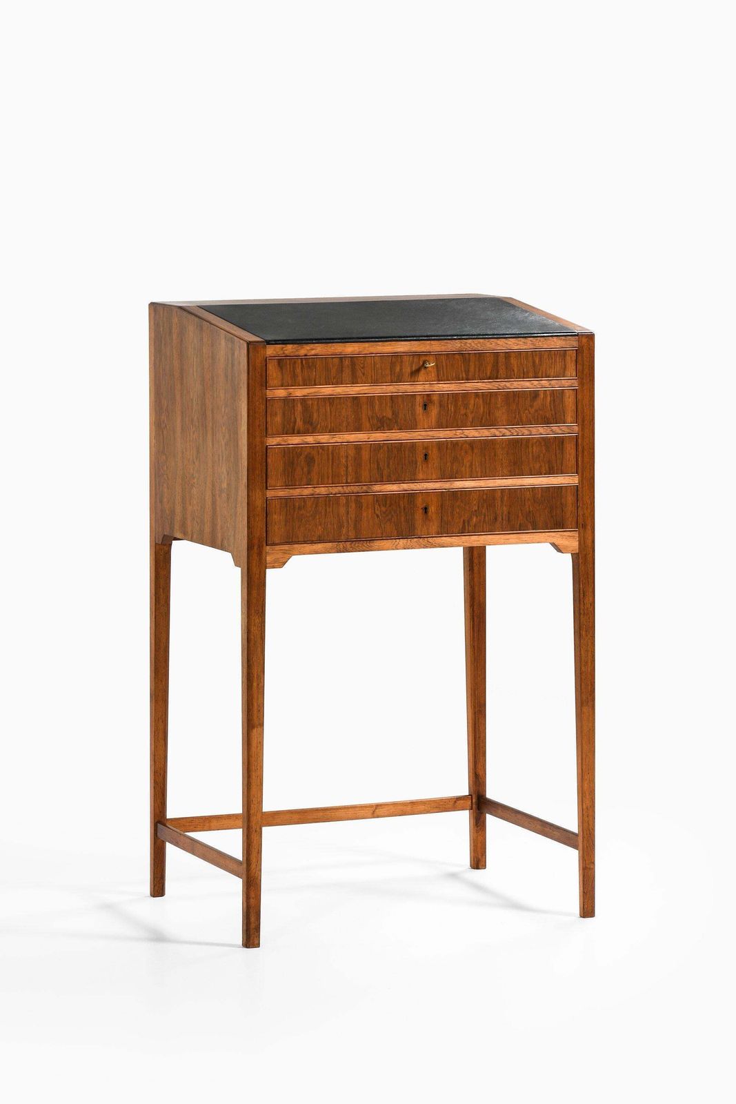 Freestanding Cabinet In Rosewood, Brass And Leather By Frits Henningsen, 1950's photo furniture