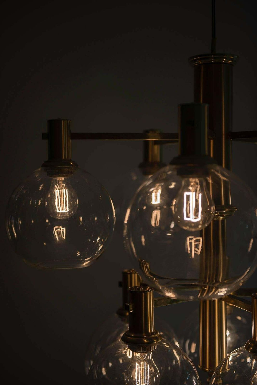 photo furniture Erik Wärnå Ceiling Lamp In Brass And Glass By Ewå In Sweden
