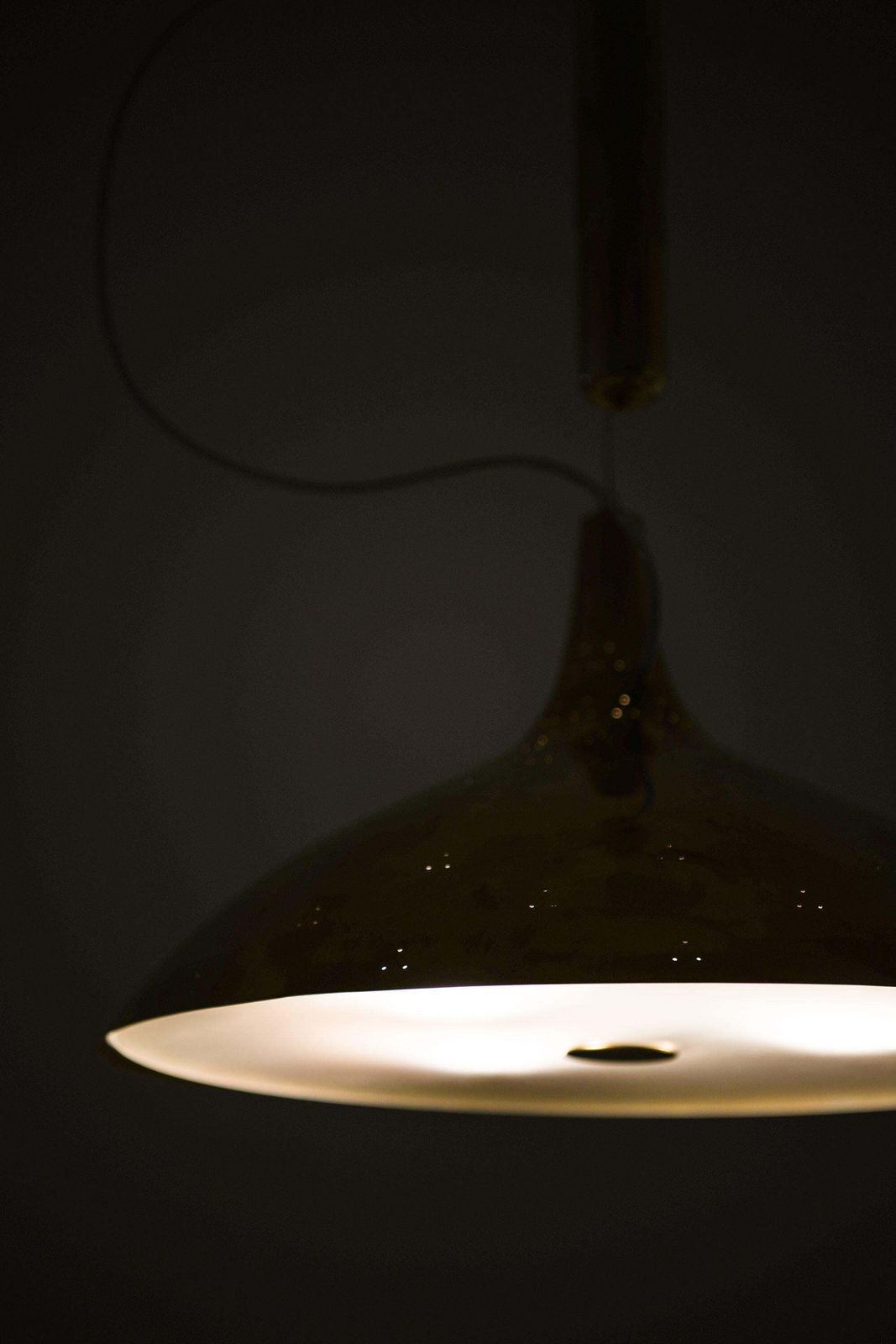 Ceiling Lamp In Brass And Glass By Paavo Tynell, 1950's photo vintage