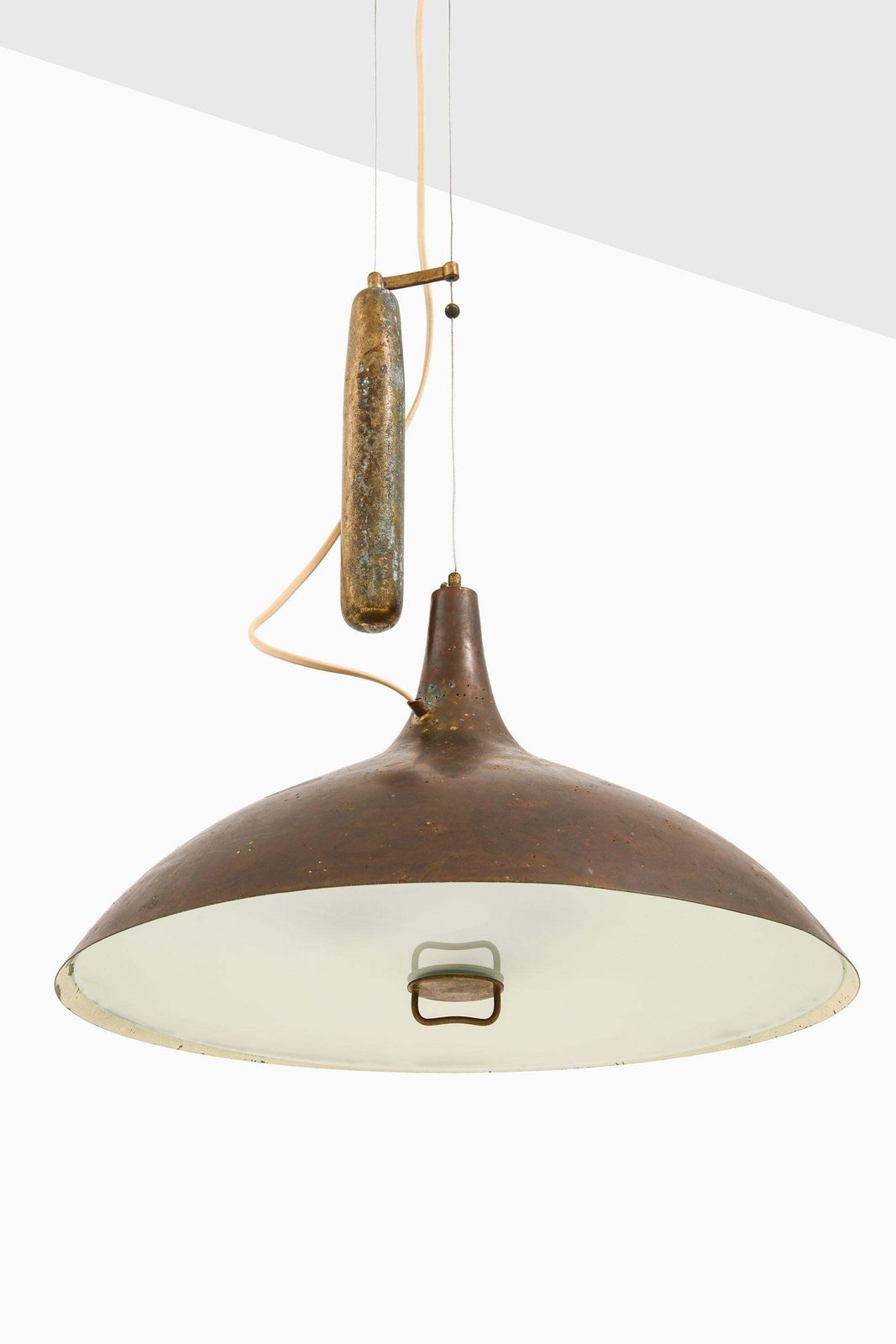Ceiling Lamp In Brass And Glass By Paavo Tynell, 1950's photo furniture