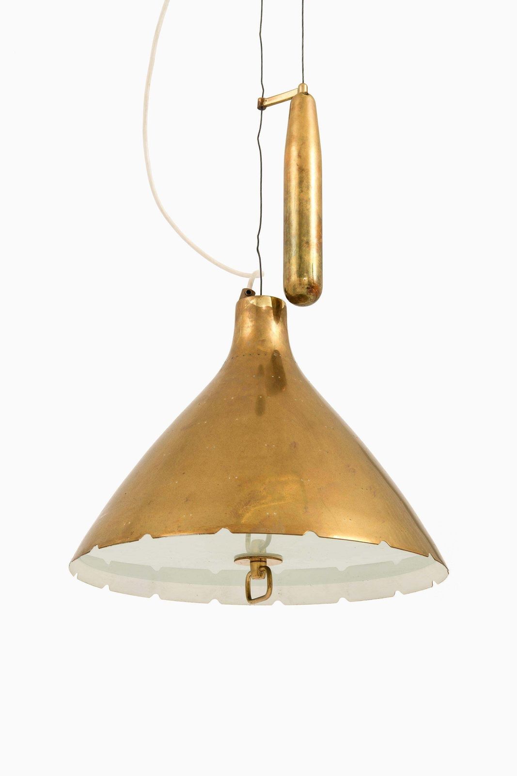 Ceiling Lamp In Brass And Glass By Paavo Tynell, 1950's photo furniture