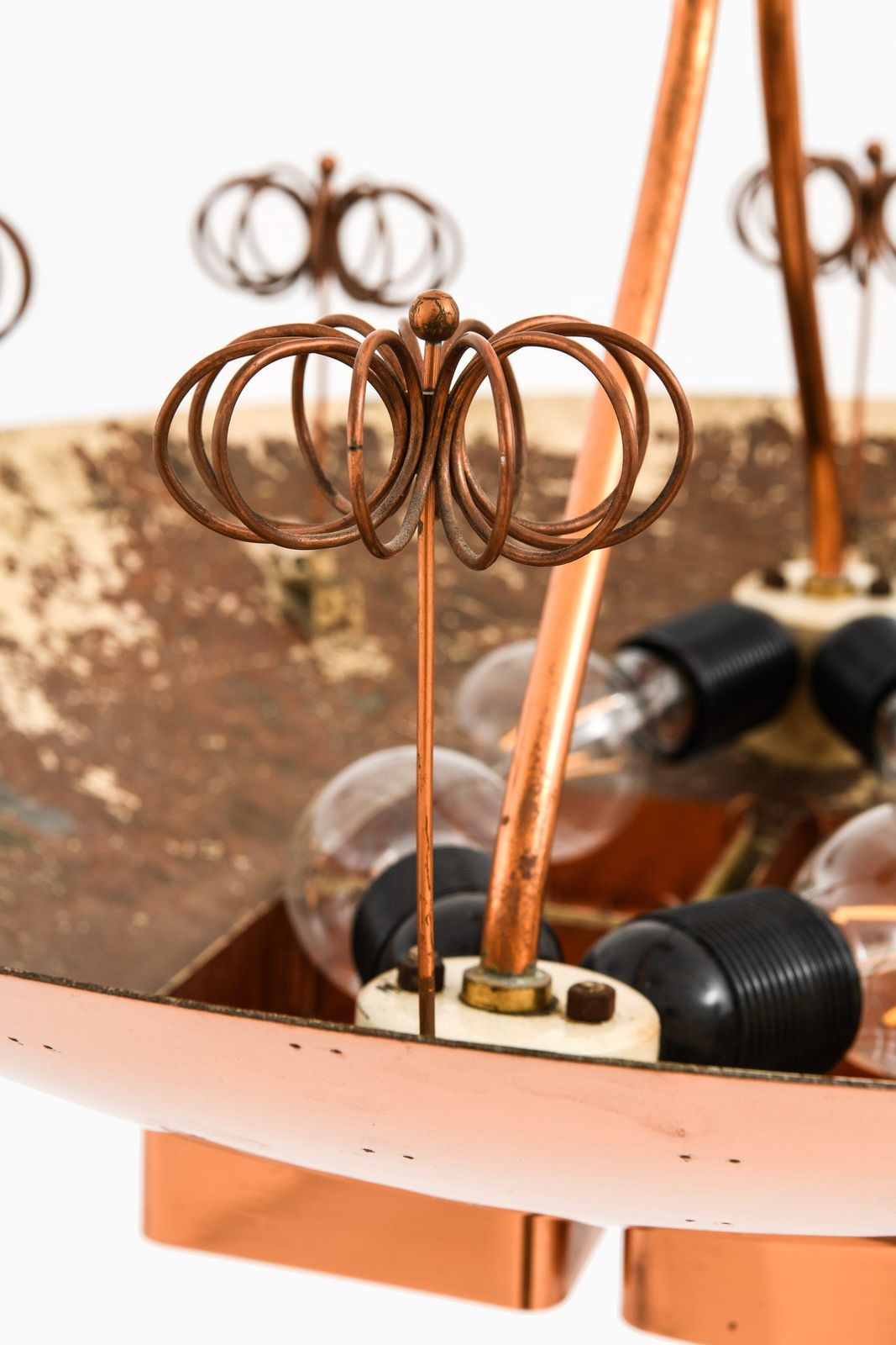 Ceiling Lamp In Copper And Brass By Paavo Tynell, 1940's, Taito Oy photo buy