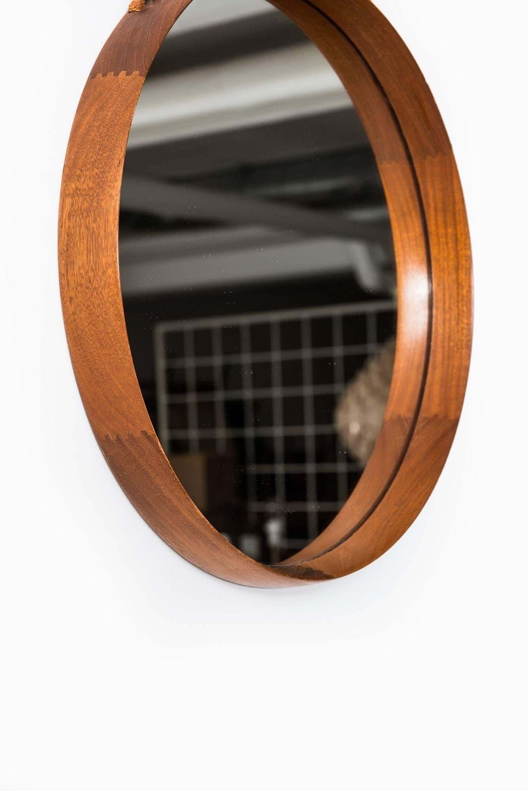 Uno & östen Kristiansson Mirror In Teak And Leather By Luxus In Sweden photo furniture