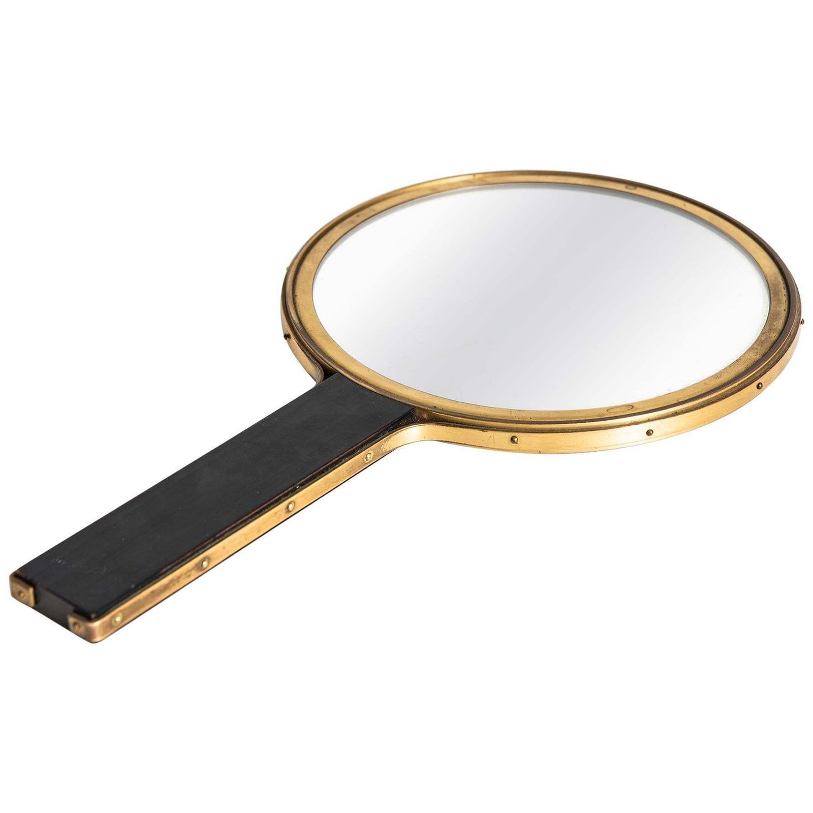 Hand Mirror In Brass In The Manner Of Ivar ålenius Björk
