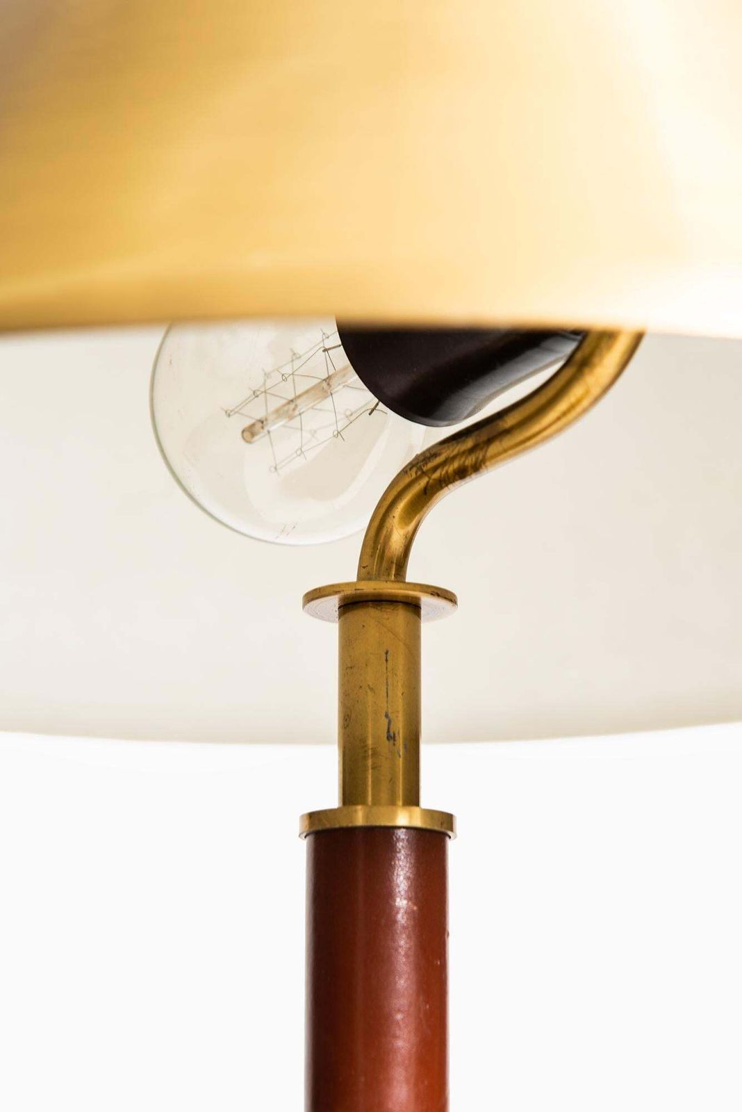 Table Lamp In Brass And Leather Produced By Falkenbergs Belysning In Sweden photo Lighting