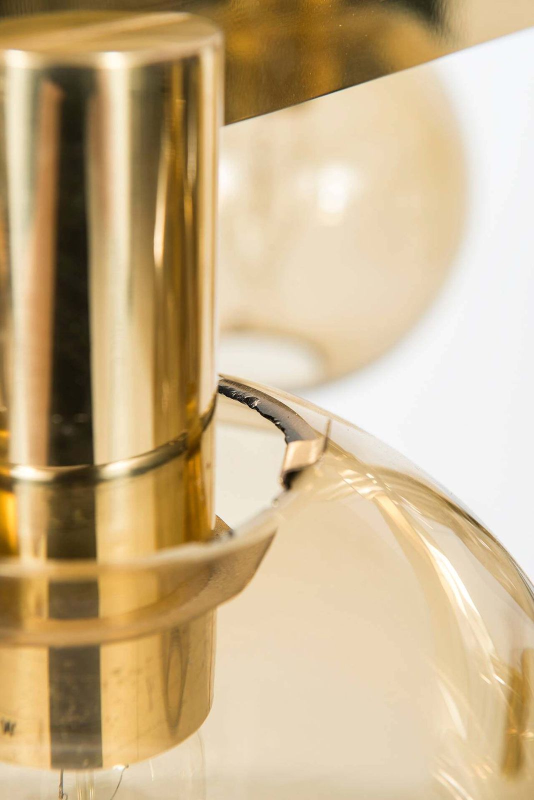 photo for sale Hans Agne Jakobsson Ceiling Lamp In Brass And Glass