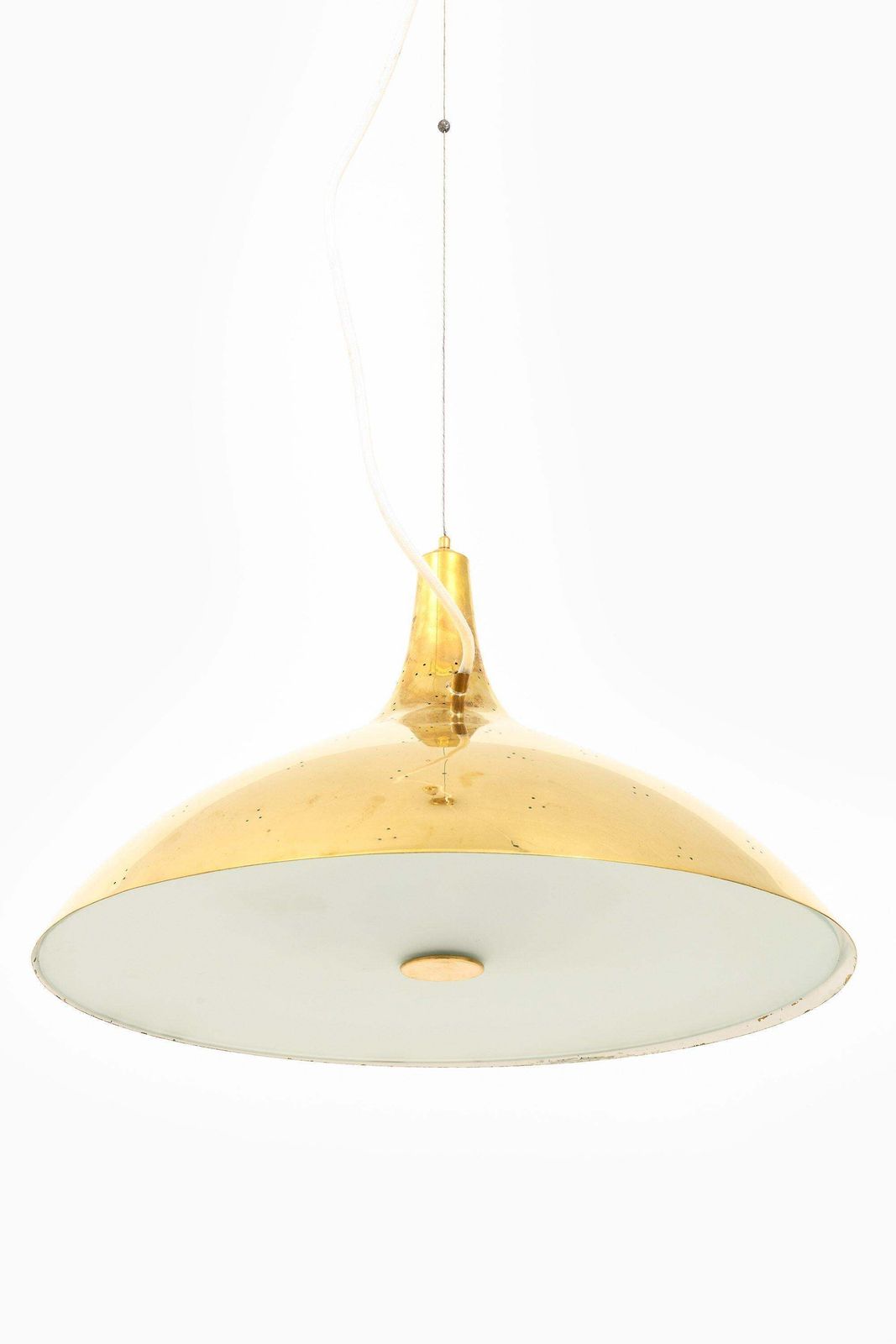Ceiling Lamp In Brass And Glass By Paavo Tynell, 1950's photo for sale