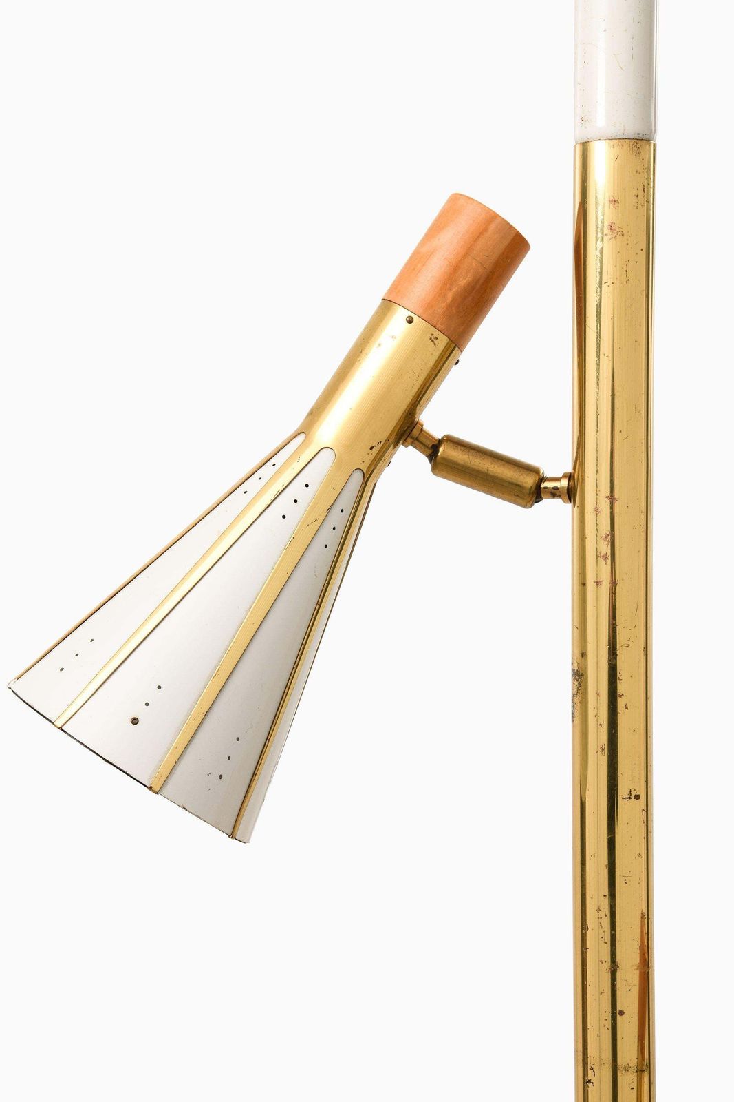 Rare Floor / Pole Lamp In Brass And White Lacquered Metal, 1960’s photo buy