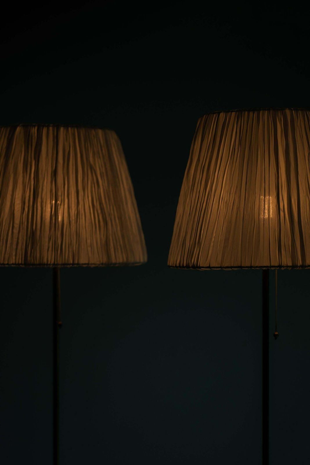 Pair Of Floor Lamps Model G 025 In Brass Produced By Bergbom In Sweden photo Lighting