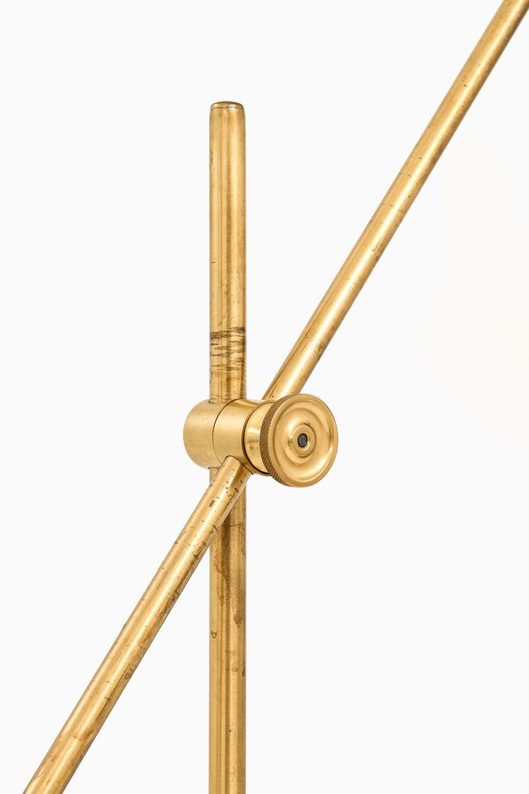 Floor Lamp In Brass And Fabric Attributed To Hans Bergström, 1950's photo 5521.0