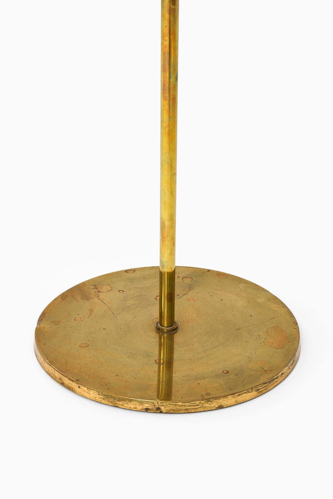 Floor Lamp In Brass And Original Yellow Lamp Shade, 1950's photo 10617.0