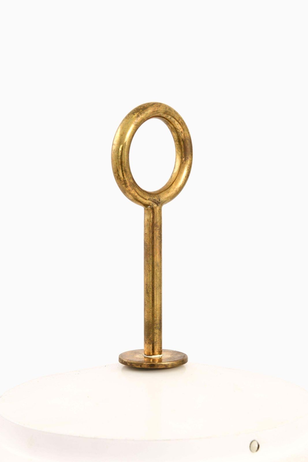 Large Floor Lamp In Brass, Black And White Metal By Hans Agne Jakobsson, 1950's photo for sale