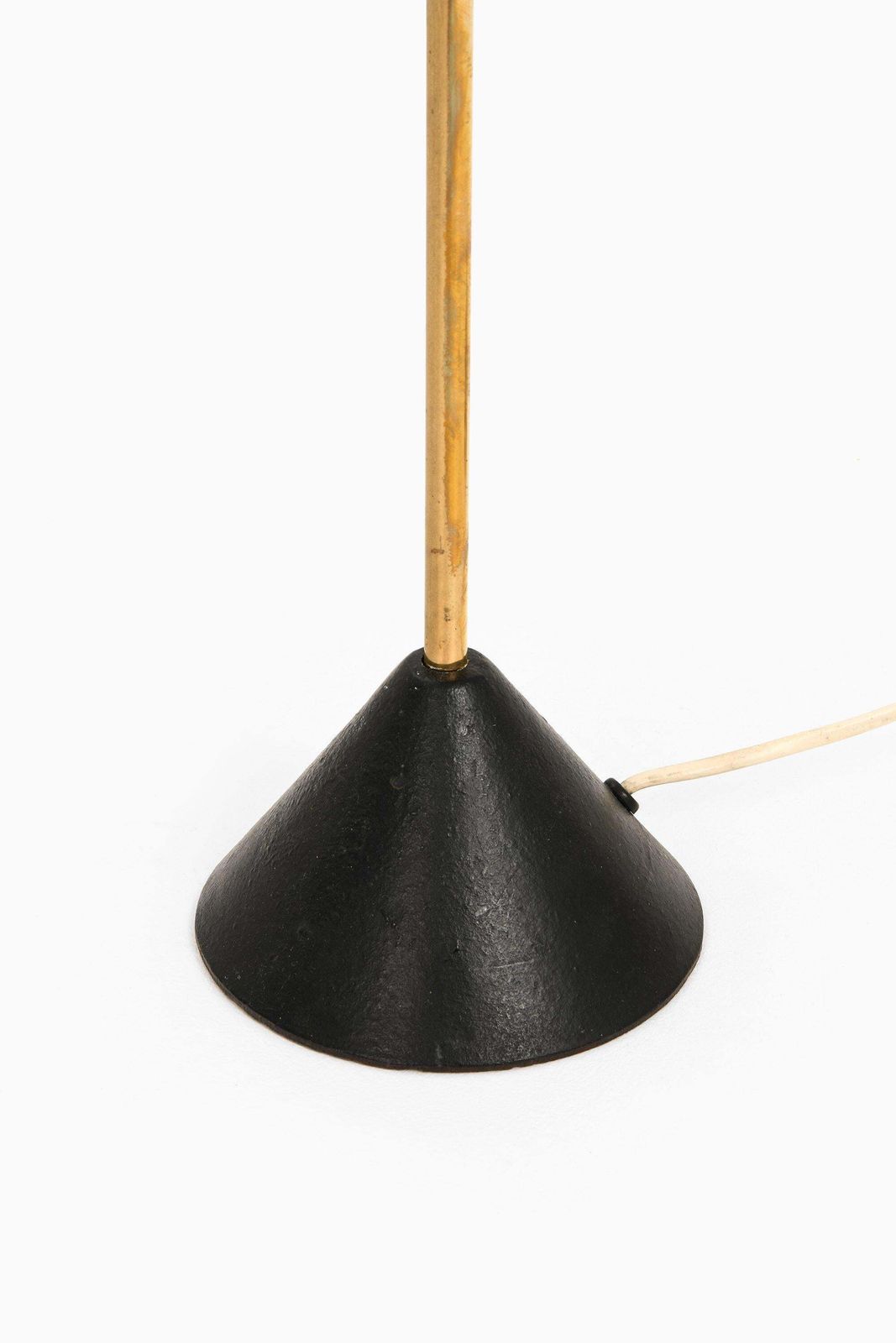 Large Floor Lamp In Brass, Black And White Metal By Hans Agne Jakobsson, 1950's photo Lighting
