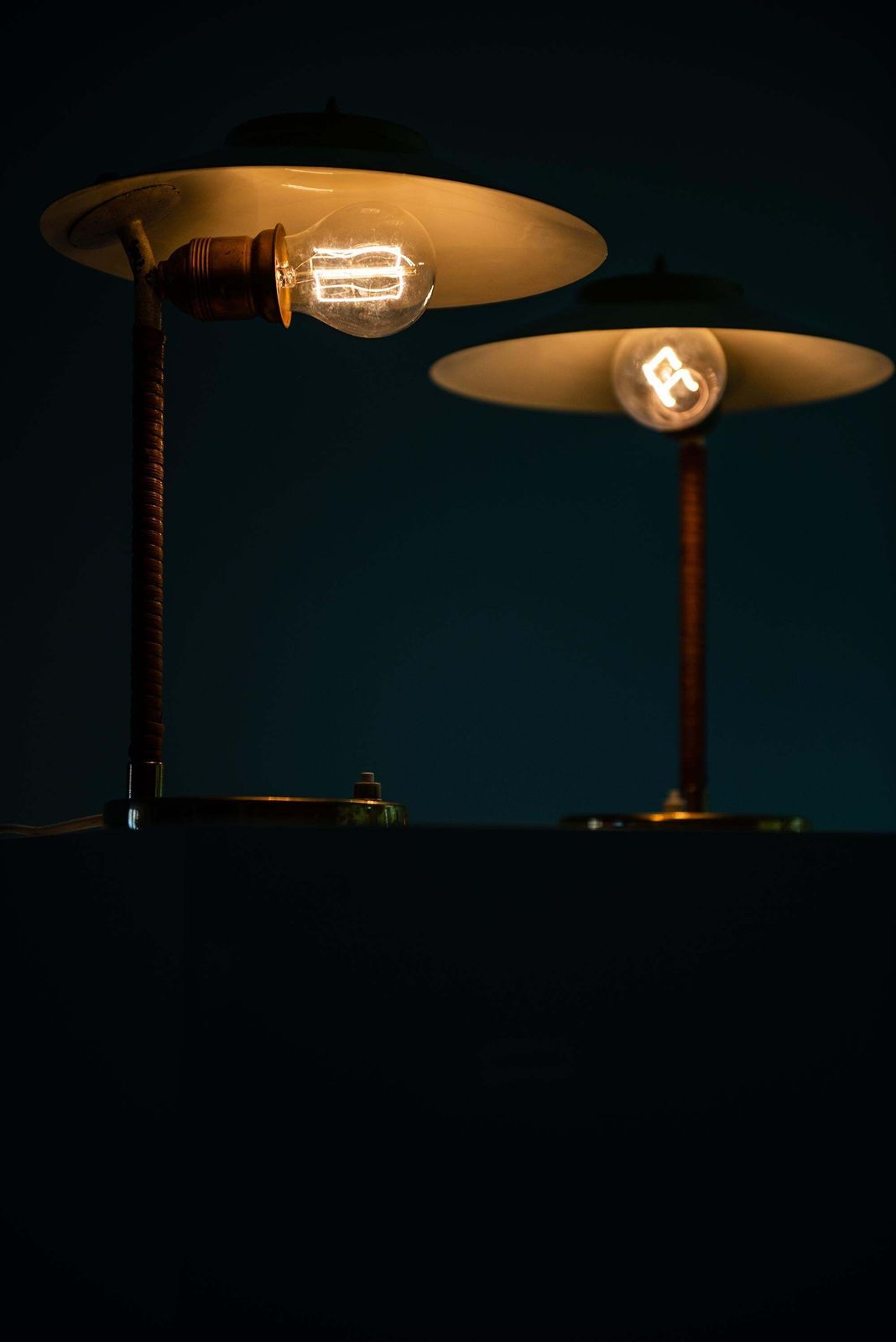Table Lamps Attributed To Paavo Tynell And Produced By Idman In Finland photo vintage